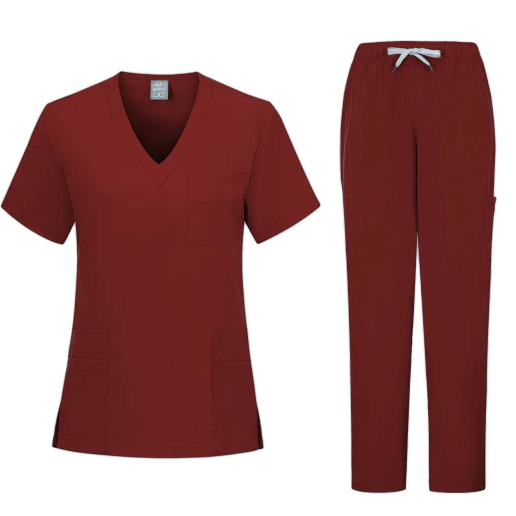 Doctor Nursing Uniforms Multicolour Jogger Suit V-neck Tops Pocket Pants Nurse Scrubs Set New Medical Clinical Clothes Women Men