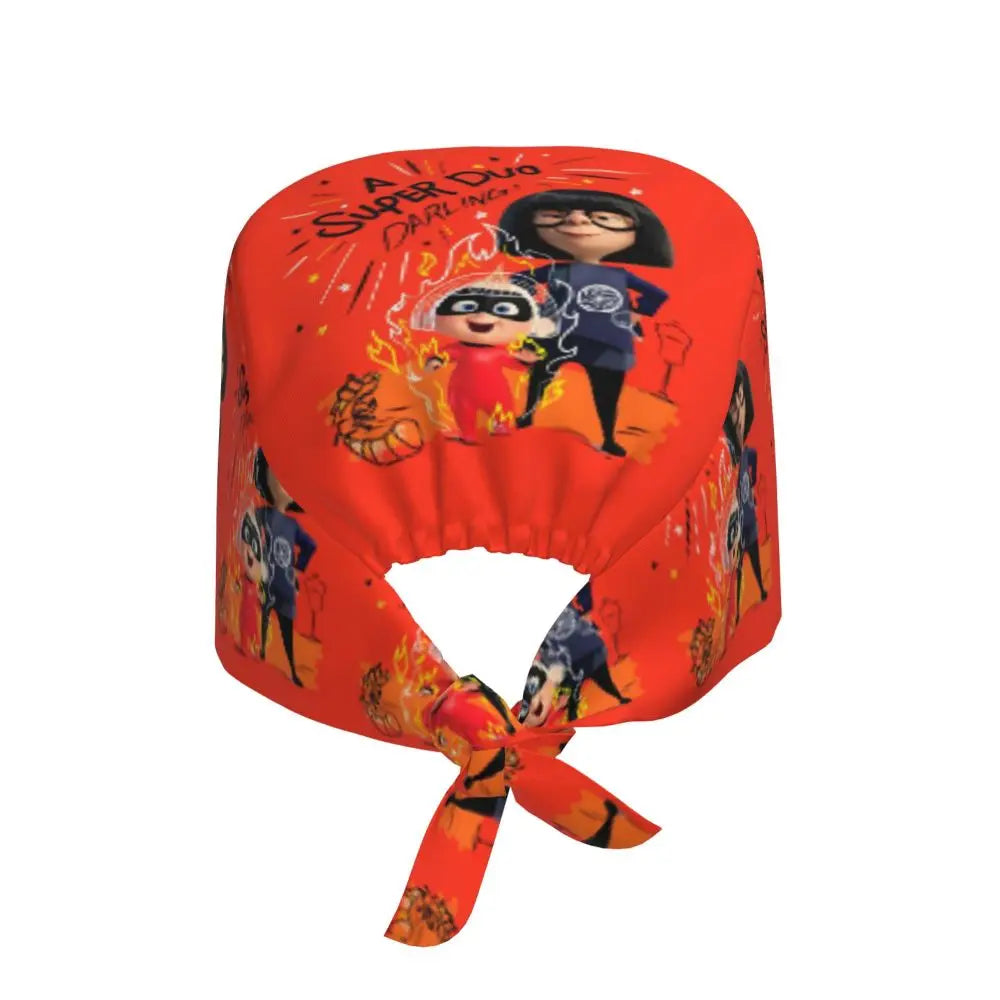 Custom The Incredibles Medical Staff Scrubs Hat Men Women Superhero Anime Doctor Nursing Surgical Cap Scrub Caps