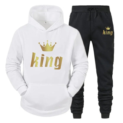 2024 Couple Outfits Hoodie and Jogger Pants High Quality Men Women Daily Casual Sport Jogging Suit King Queen Tracksuits Sets