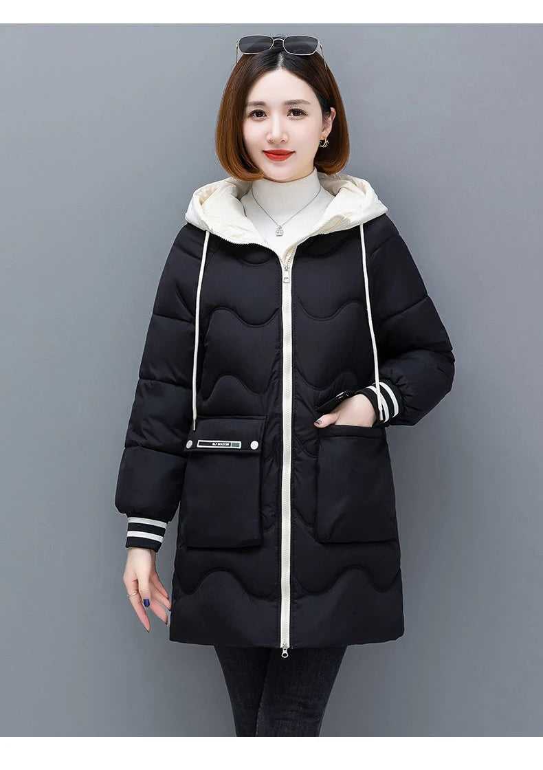 Long Winter Jacket Women Down Cotton Coats New Cotton Padded Puffer Parka Coat Women Hooded Outwear Thicken Warm Jacket 4XL