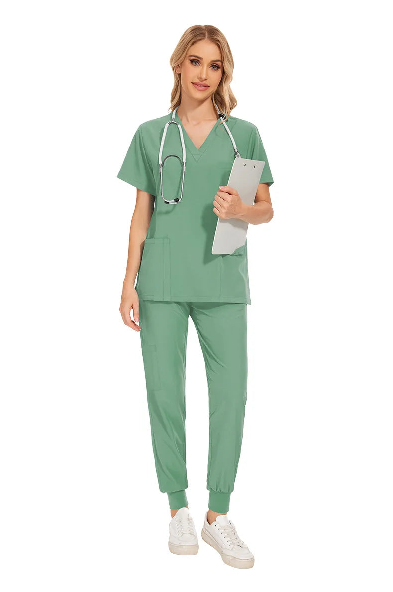 Slim Fit Medical Scrubs Uniform Women Scrub Sets Nursing Accessories Hospital Surgery Gowns Dental Clinic Beauty Salon Workwear