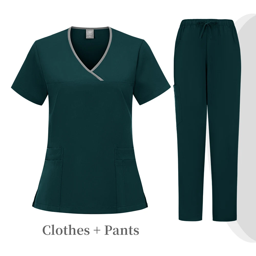 High quality color doctor nurse uniform scrubbing set Medical clothing Beauty salon work quick drying women's medical