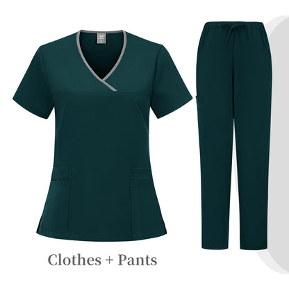 High quality color doctor nurse uniform scrubbing set Medical clothing Beauty salon work quick drying women's medical