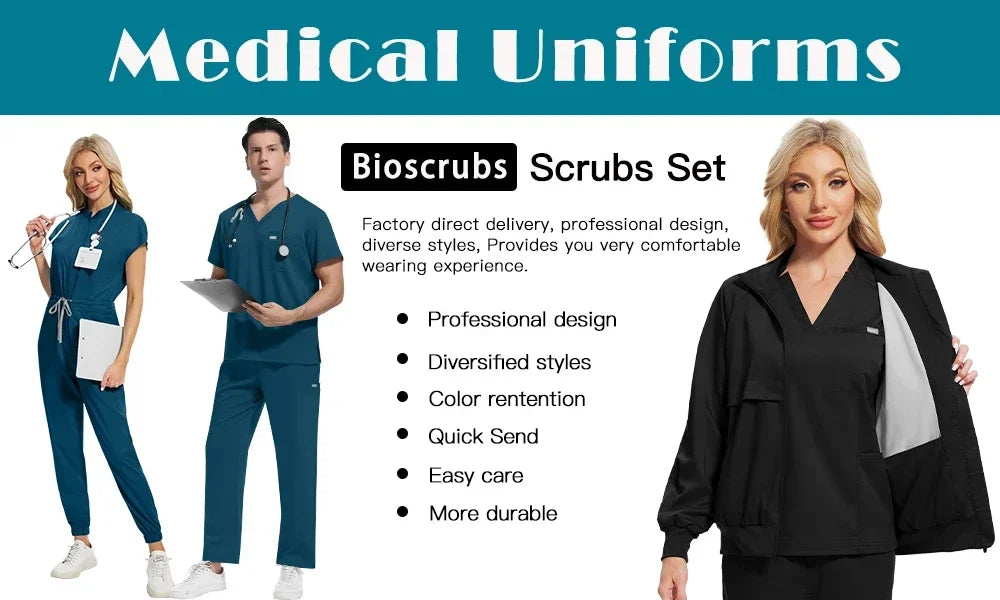 Wholesale Scrubs Set Nurse Dental Straight Surgery Suit Operating Room Clothing Medical Nurse Uniform Hospital Working Work Wear