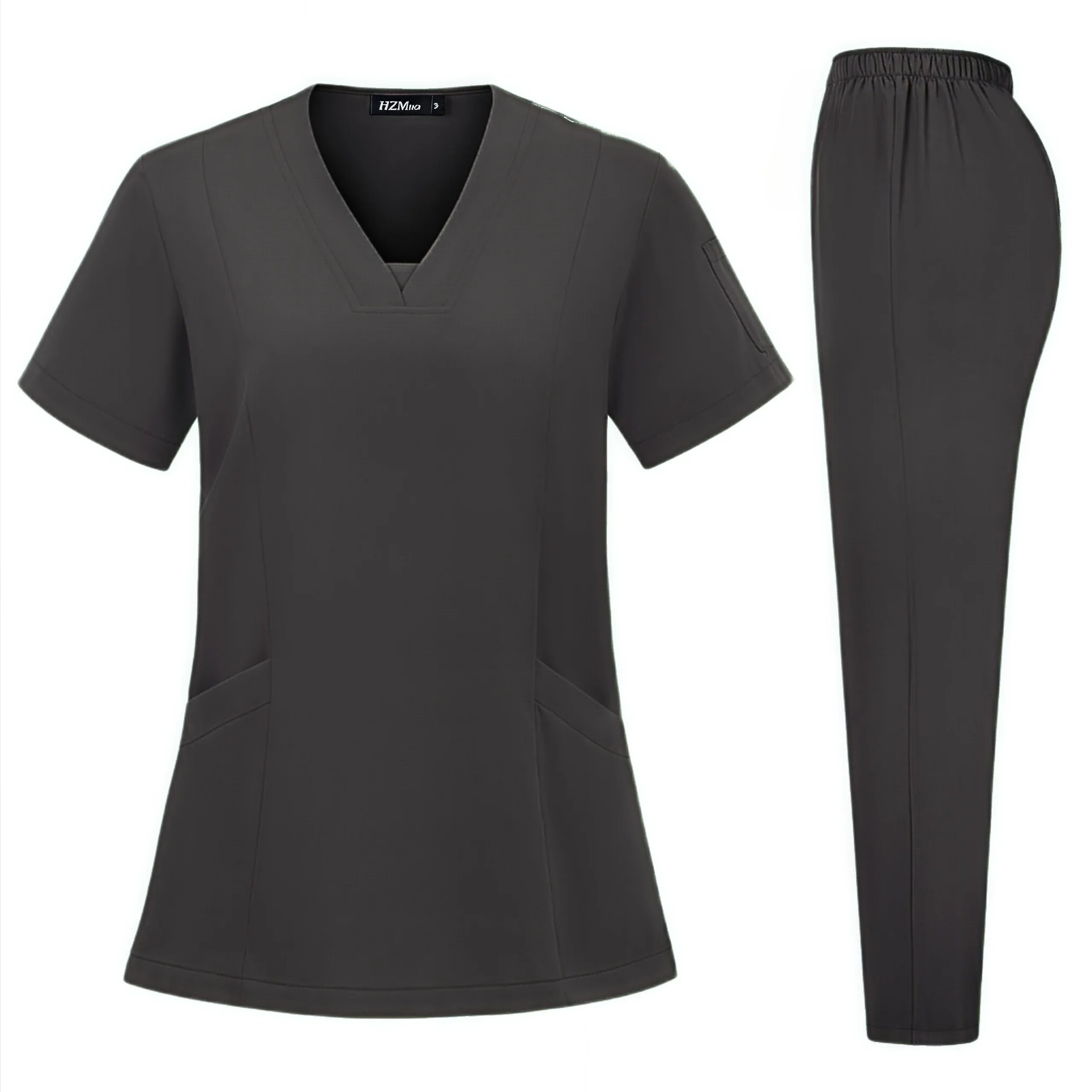 High Quality Hospital Scrubs Uniform Set Nurse Polyester Spandex Stretch Women Scrub Sets Uniforms Nursing Men Medical Scrubs