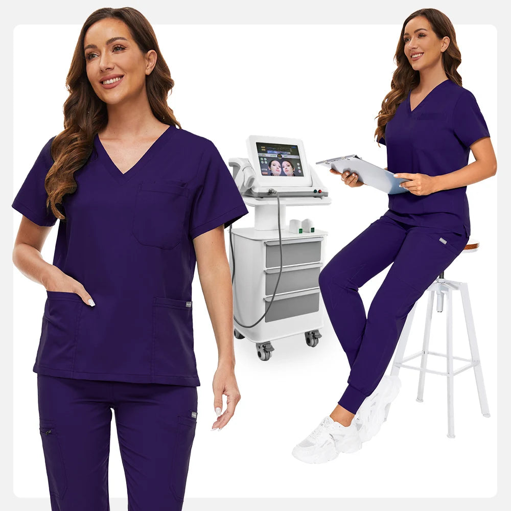 Hospital Scrub Sets Uniform Women Jogger Suit Nurse Accessories Medical Surgical Scrub Sets Pharmacy Healthcare Work Wear Unisex