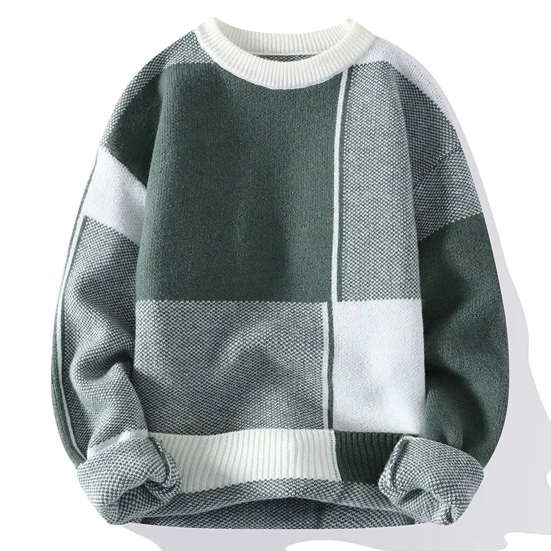 Winter Handsome Plaid Sweater Men Harajuku Mens Jumper Thick Warm Turtleneck Pullover Men High Quality Male Christmas Sweaters