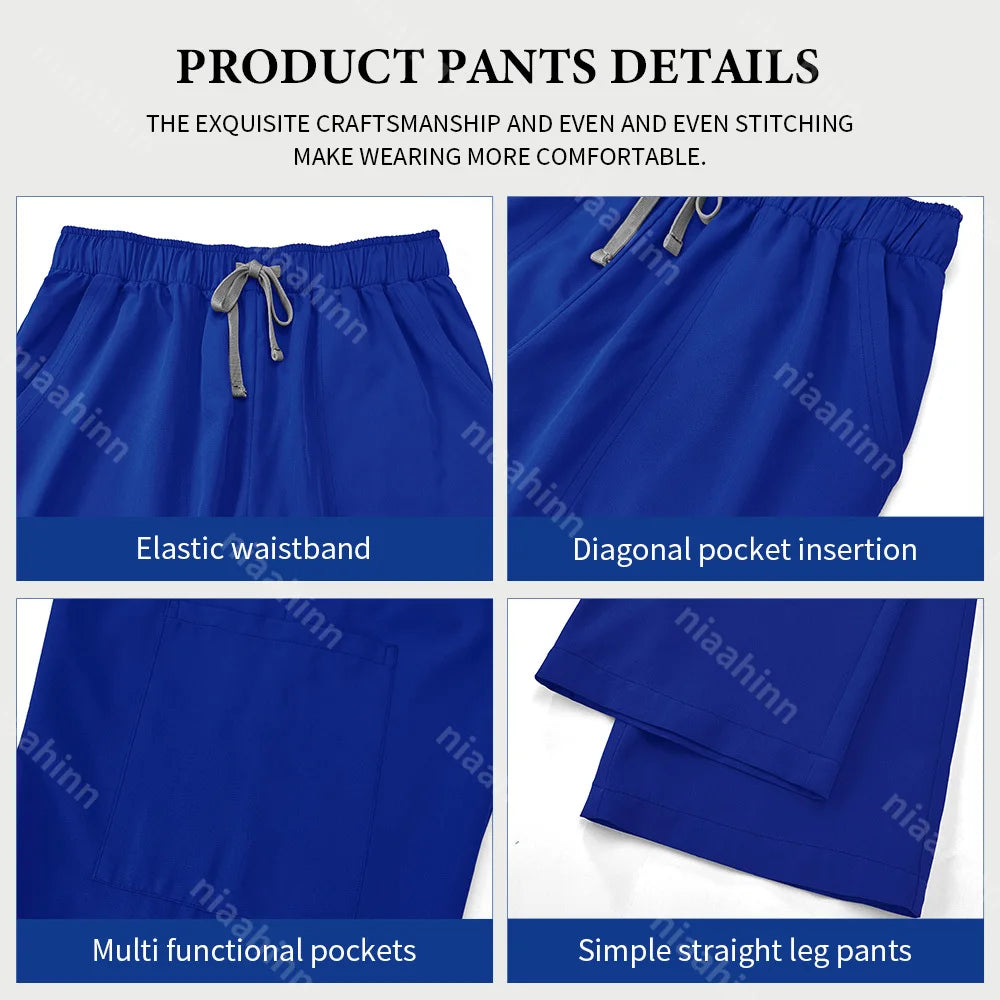 Medical Care Clothes Handwashing Uniform Nurse Suit Short Sleeved Hand Brushing Pet Dentist Nurse Work Clothes Men Nurse Uniform