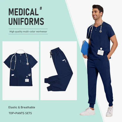 Scrubs Nursing Accessories Medical Surgical Gowns Doctor Nurse Special Scrub Men Solid Color Work Wear Spa Unifroms Women Unisex