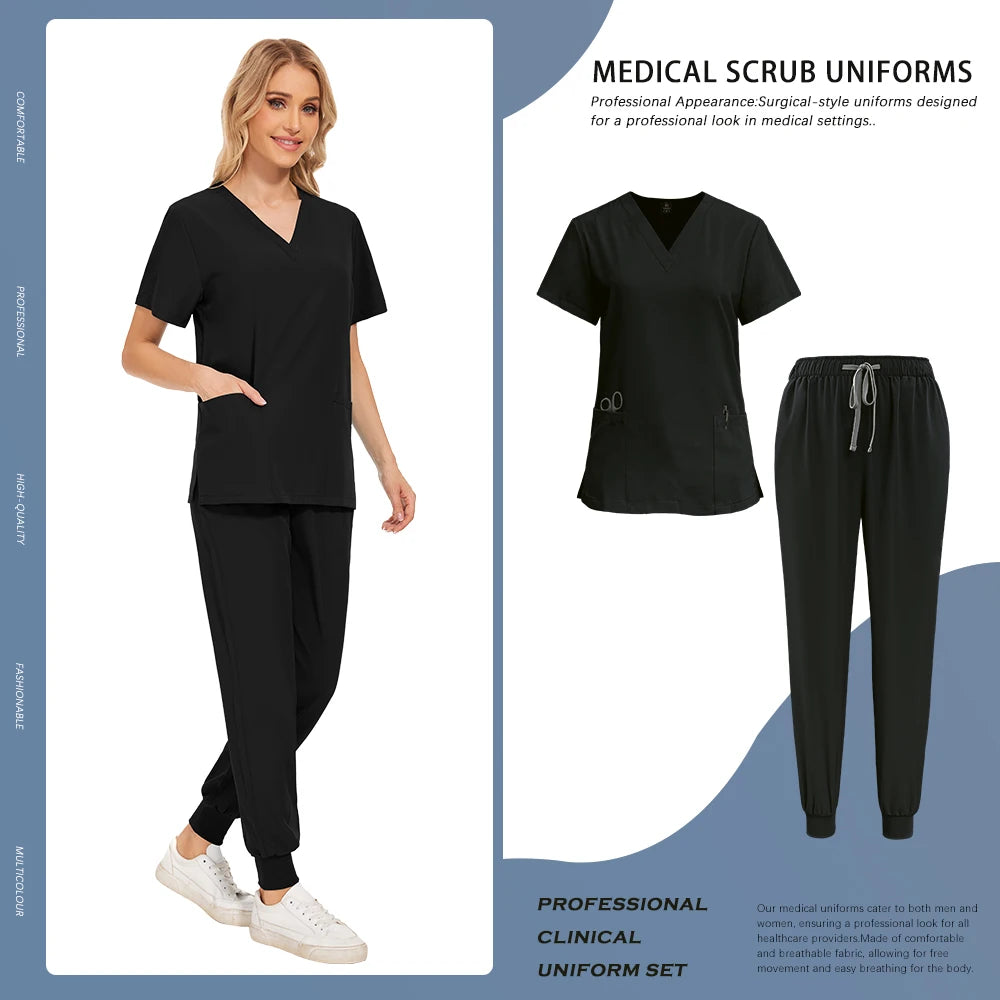 Scrubs Set Hospital Clinical Nurse Work Clothes Medical Surgical Uniforms Doctor Nursing Clothes Women Men Dentist Overalls Suit