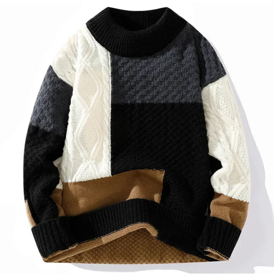 Winter Men's Outdoor Fashion Trend Warm Pullover Sweater Men's Loose and Comfortable Style Fashion Distressed Sweaters