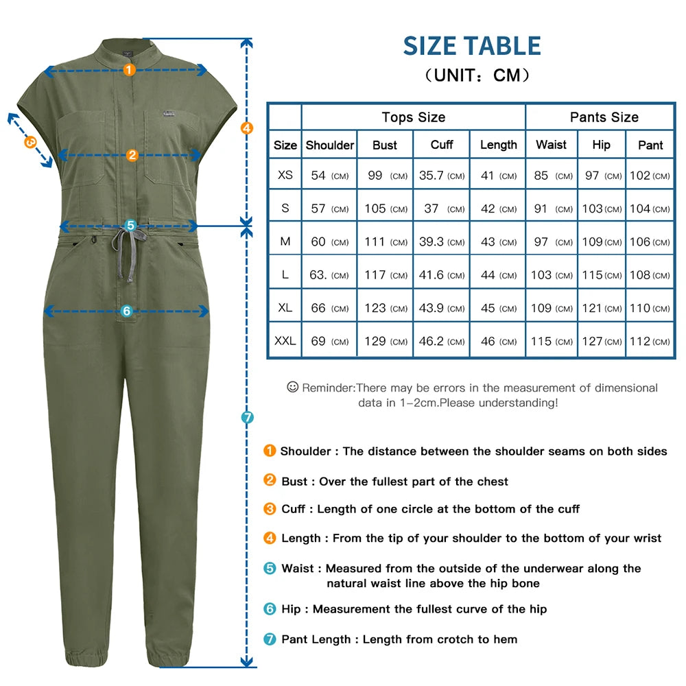 New Medical Scrubs Jumpsuits Short Sleeve Nursing Workwear Uniforms Women Lab Pet Doctor Scrub Hospital Workwear Customized Logo