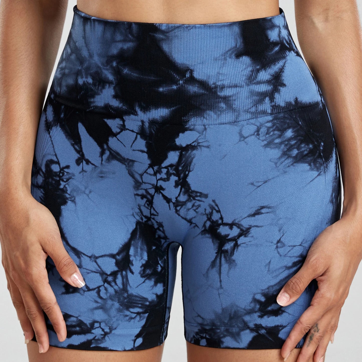 Tie Dye Summer Shorts Woman Fitness Seamless High Waist Sport Shorts Running Outdoors Skinny Shorts Activewear Running Outdoors