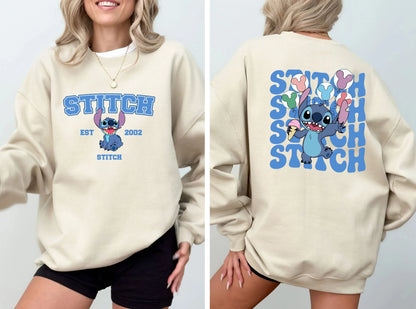 Stitch Est. 2002 Sweatshirt Stitch Sweatshirt Stitch Balloons Sweatshirt Stitch Snacks Sweatshirt Hoodie Stitch Lover