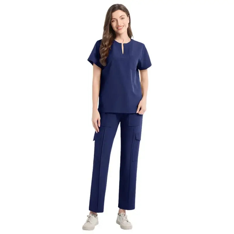 2 Pcs Medical Scrubs Uniform for Women Nurse Scrub Set with Pocket Nursing Operating Room Clothes