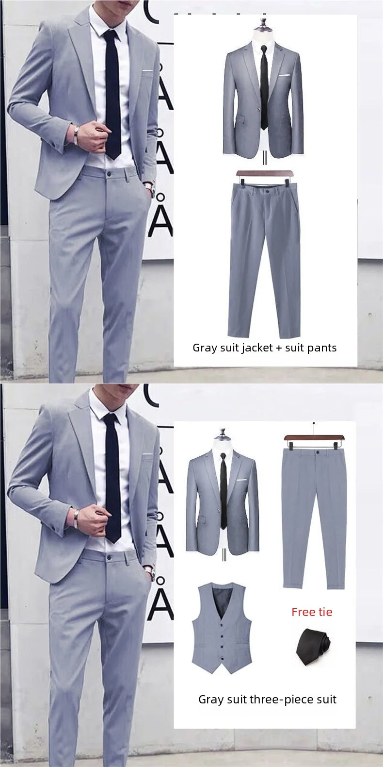 Men's Three-piece Suit Casual Slim Fit Business Attire