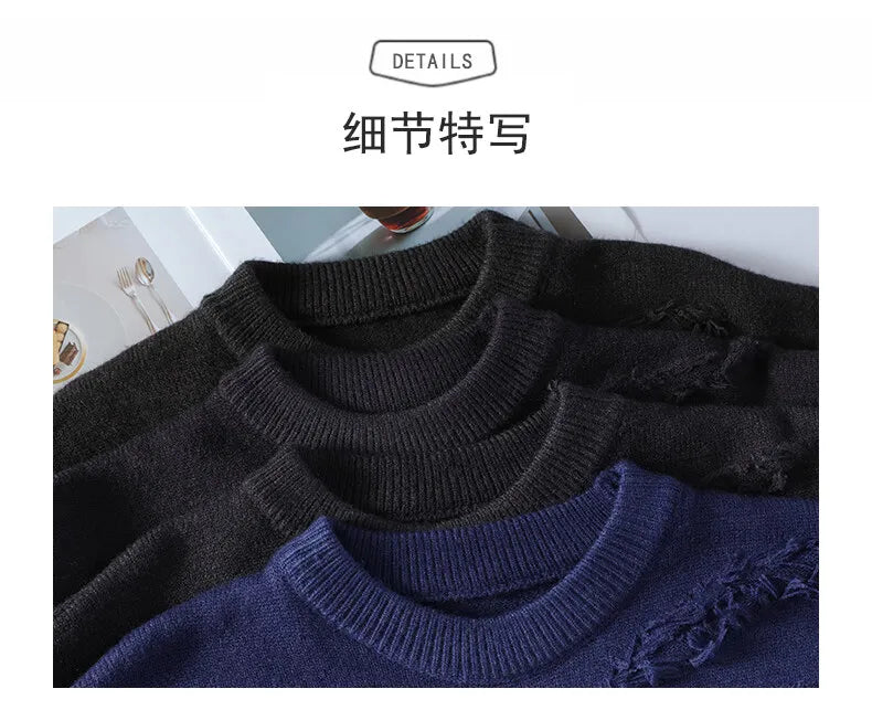 Winter Sweaters for male men thick O-neck sweater men Student youth sweaters autumn Men's wool Casual Knitwear Pullover