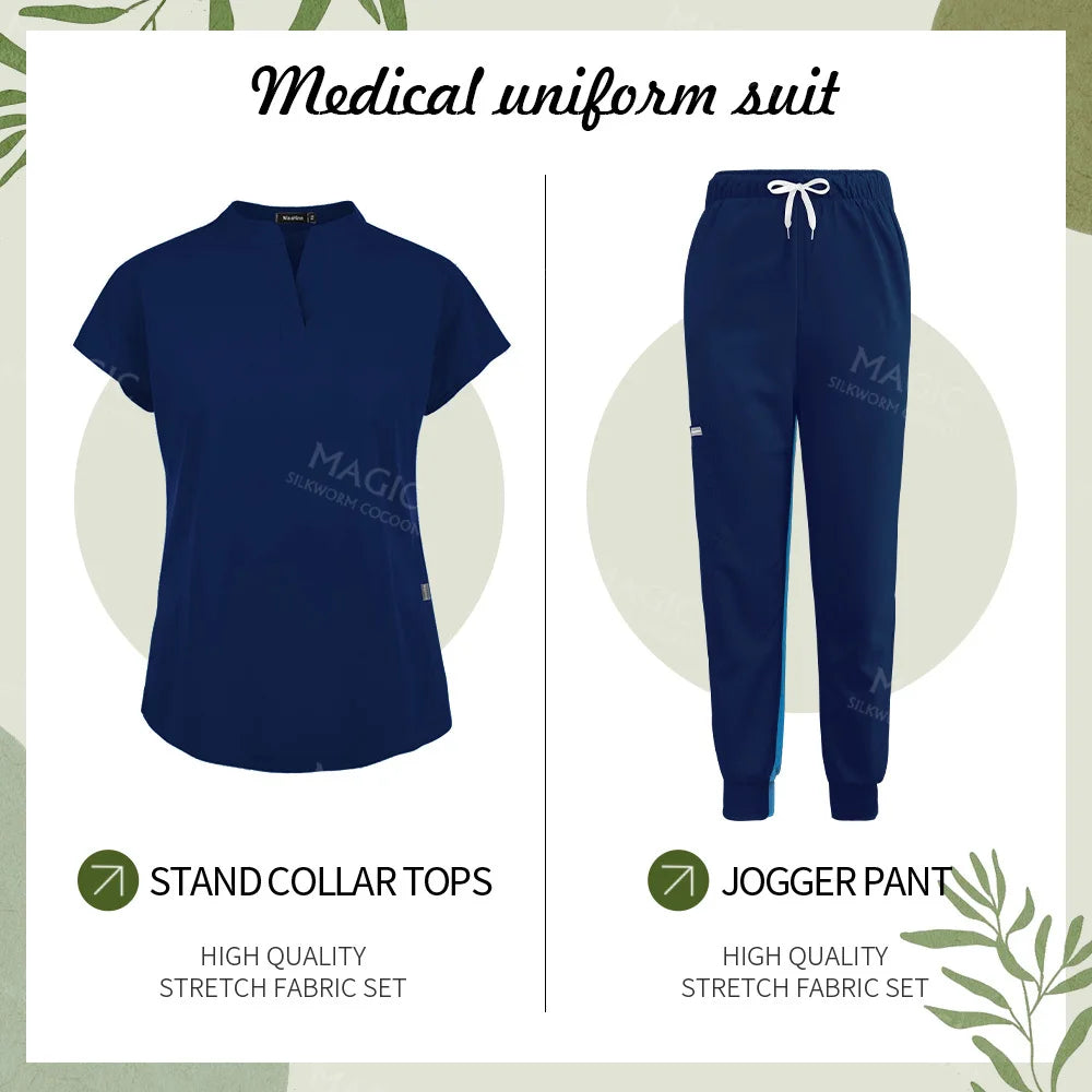 Scrubs Sets Pet Medical Uniforms Clothing Women Nurse Costume Spa Uniforms Surgery Suit Nurse Accessories Doctor Scrubs Workwear