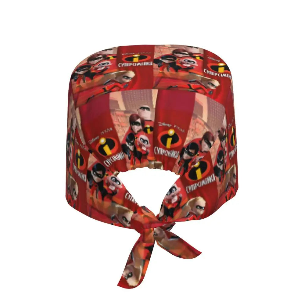 Custom The Incredibles Medical Staff Scrubs Hat Men Women Superhero Anime Doctor Nursing Surgical Cap Scrub Caps