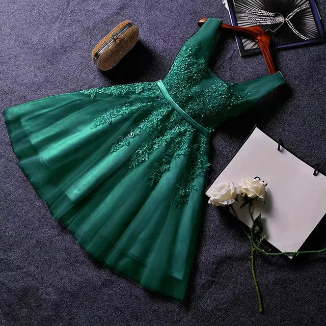 Hot Selling A-line Lace Wedding Dress Short Sleeve Appliques Princess Gown Dresses Party Prom Bridesmaid Dress Vestido De Noiva