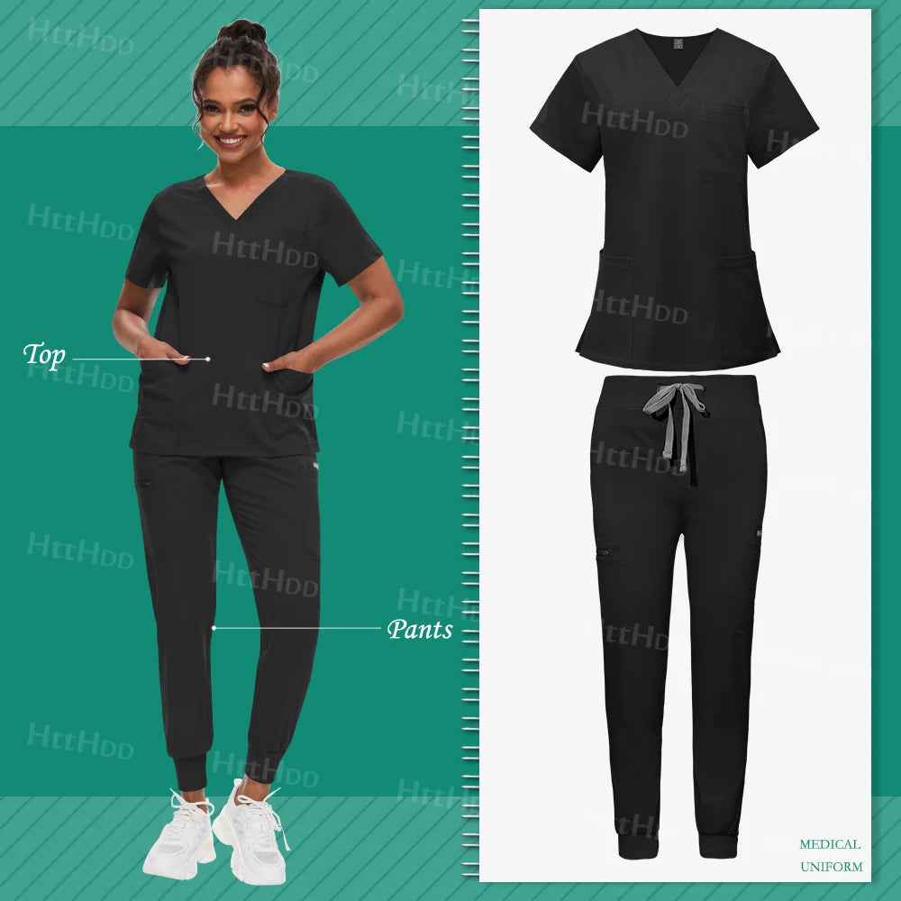 Scrub Sets Uniform Women Joggers Hospital Accessories Medical Surgical Gown Pharmacy Healthcare Work Wear Unisex Mens Scrub Soft