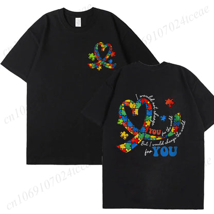 Autism Awareness Month Women T-Shirt Neurodiversity ADHD Tees Shirt Autism Teacher Mom Gift Short Sleeve Tops Female Clothing