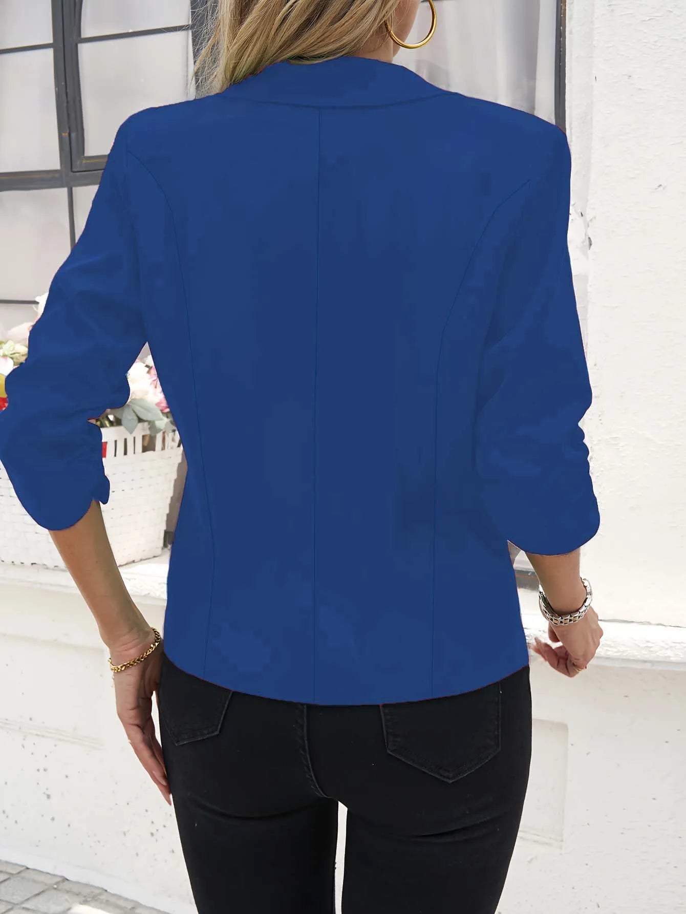 Women's Suit Jacket Formal Seven Quarter Sleeved Suit Business Casual Workwear Blazer