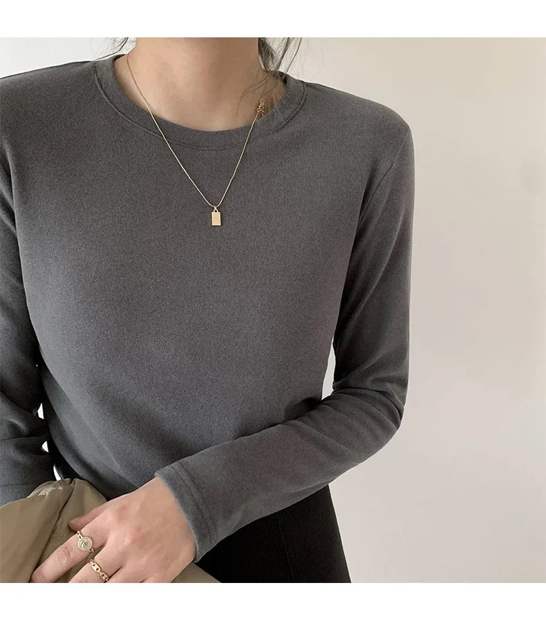 Winter Women Sweater T Shirt Women  Oversize T-Shirt Woman Clothes Female Tee Tops Pullover Long Sleeve Tube Knitted Tshirt Top