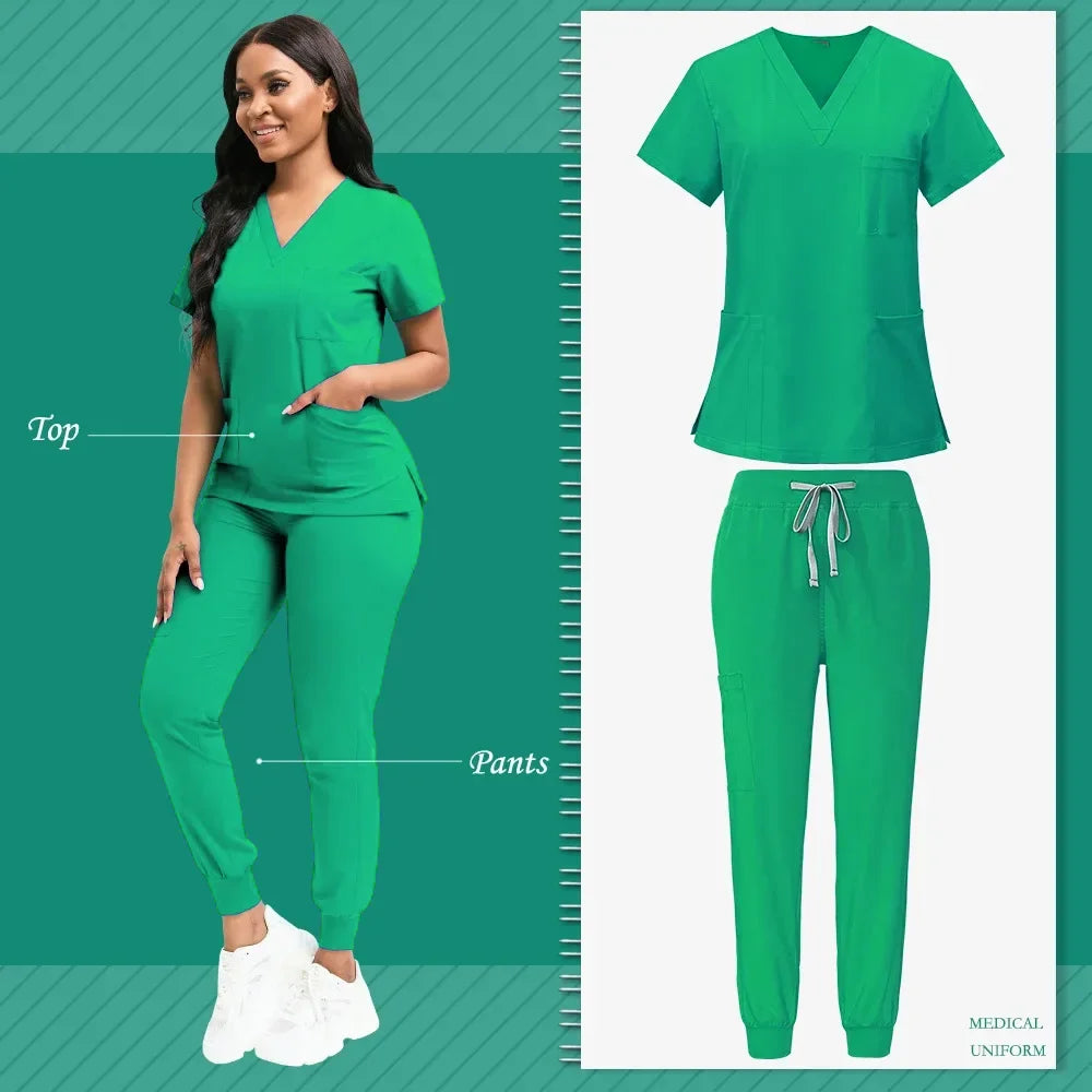 Multicolor Medical Uniforms Hospital Surgical Nurse Scrubs Set Unisex Nurses Accessories Dental Clinic Beauty Salon Workwear