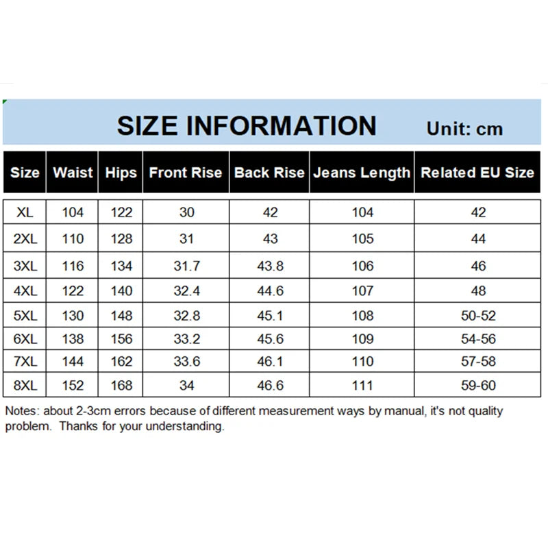 Men Jeans 8XL Summer Thin Straight Wide Leg Plus Size Denim Trousers Large Male Stretched 5XL 6XL 7XL Comfortable Pants