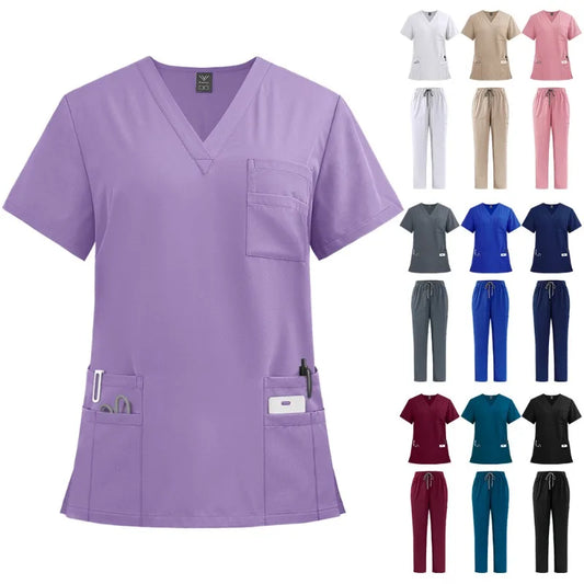 Short Sleeved Hospital Doctor Uniforms Spa Uniforms Dental Clinic Medical Scrubs Suits Pet Grooming Veterinary Nurse Accessories