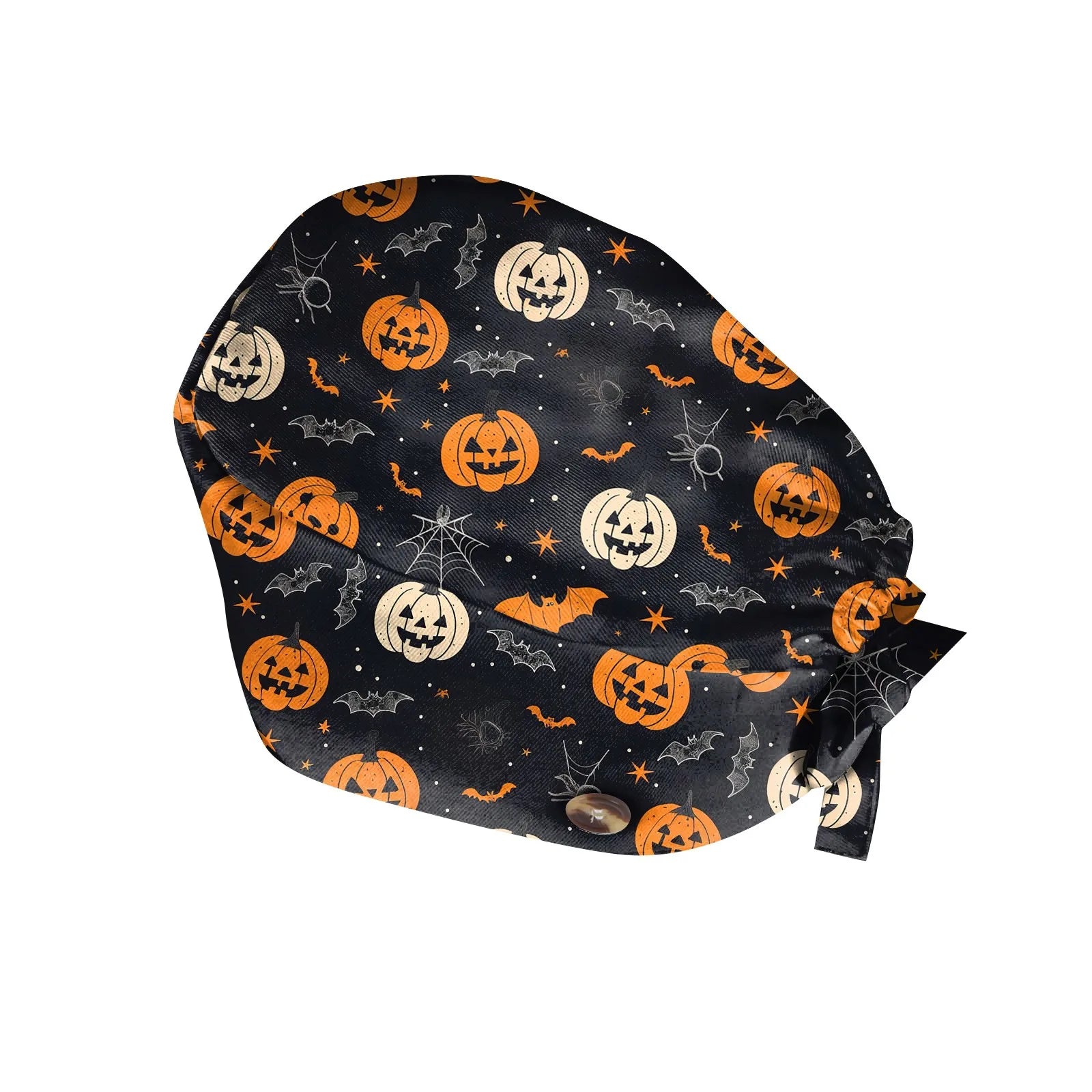 Halloween Print Work Cap Fashionable Casual Women's Printed Elastic Scrub Hat Unisex Work Caps Nurse Accessories Nurse Cap