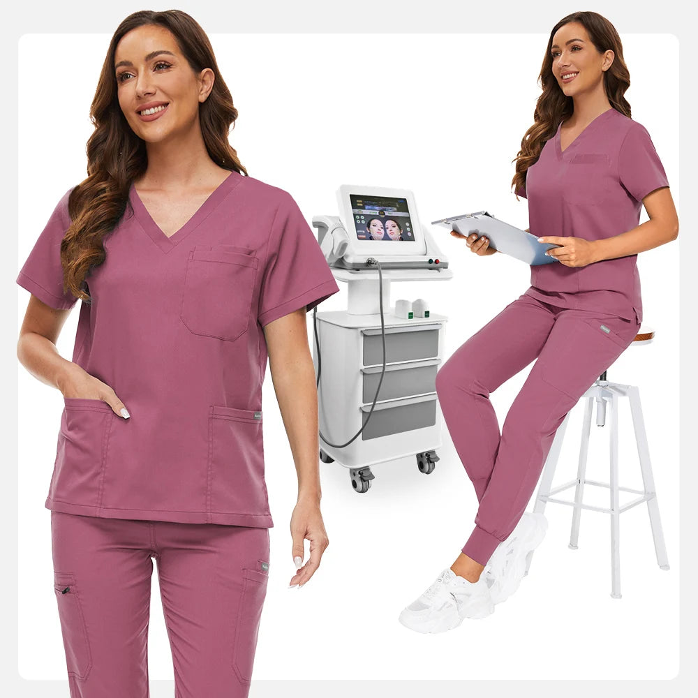 Hospital Scrub Sets Uniform Women Jogger Suit Nurse Accessories Medical Surgical Scrub Sets Pharmacy Healthcare Work Wear Unisex