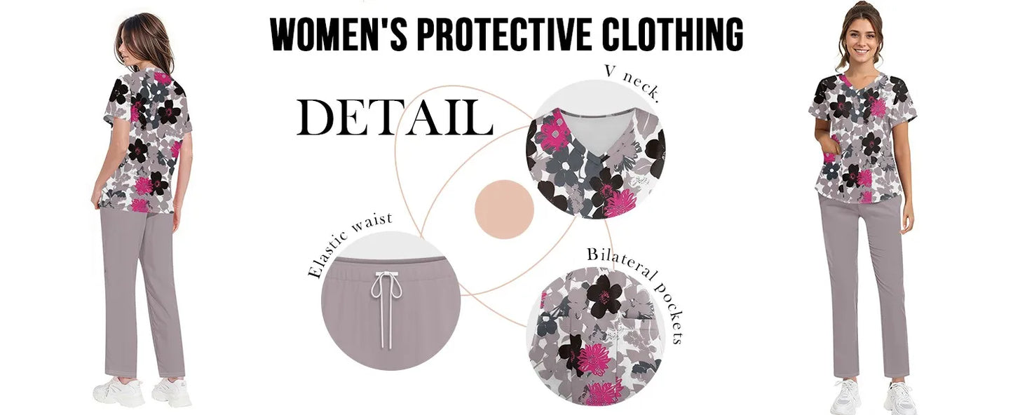 Unisex Medical Uniforms Men Women Nursing Clothes Beauty Costume Nurse Scrubs Sets Doctor Dentist Workwear Clinical Tops Pants