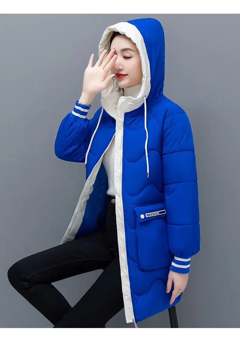 Long Winter Jacket Women Down Cotton Coats New Cotton Padded Puffer Parka Coat Women Hooded Outwear Thicken Warm Jacket 4XL