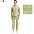 multicolour stretch fabric clinic room medical uniforms top and jogger xs-xxl scrubs set for man Doctor's work clothes