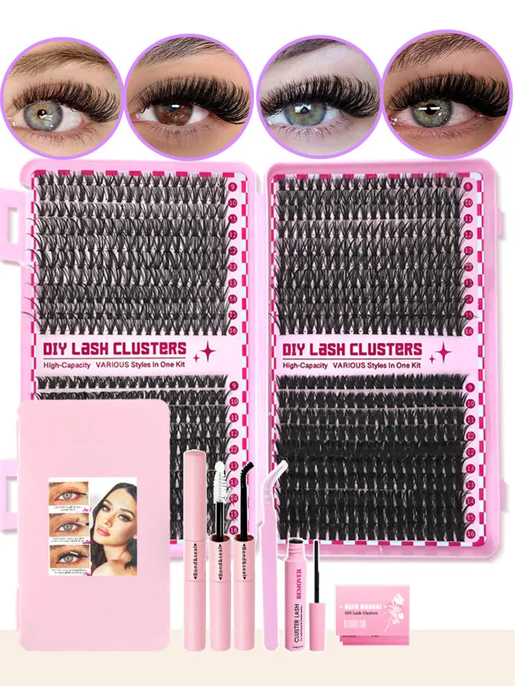 30D+40D+60D+80D False Eyelashes Set 9-16mm MIxed Individual False Eyelashes with Lash Applicators