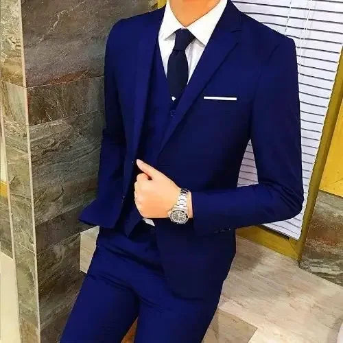 Men's Three-piece Suit Casual Slim Fit Business Attire