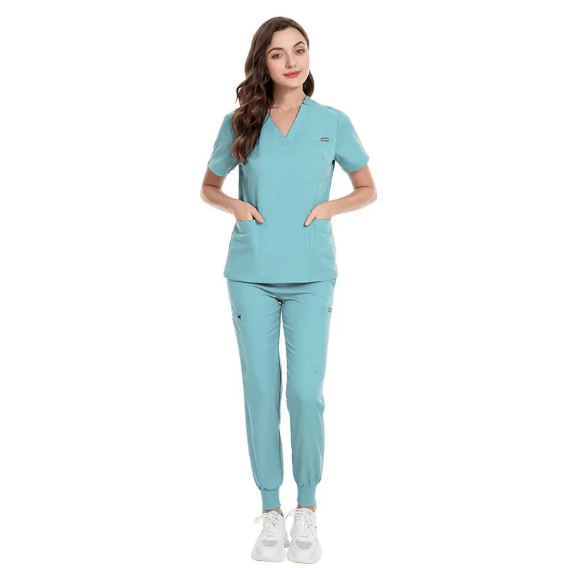 Women Scrubs Sets Nurse Accessories Medical Uniform Slim Fit Hospital Dental Clinical Workwear Clothing Surgical Overall Suits