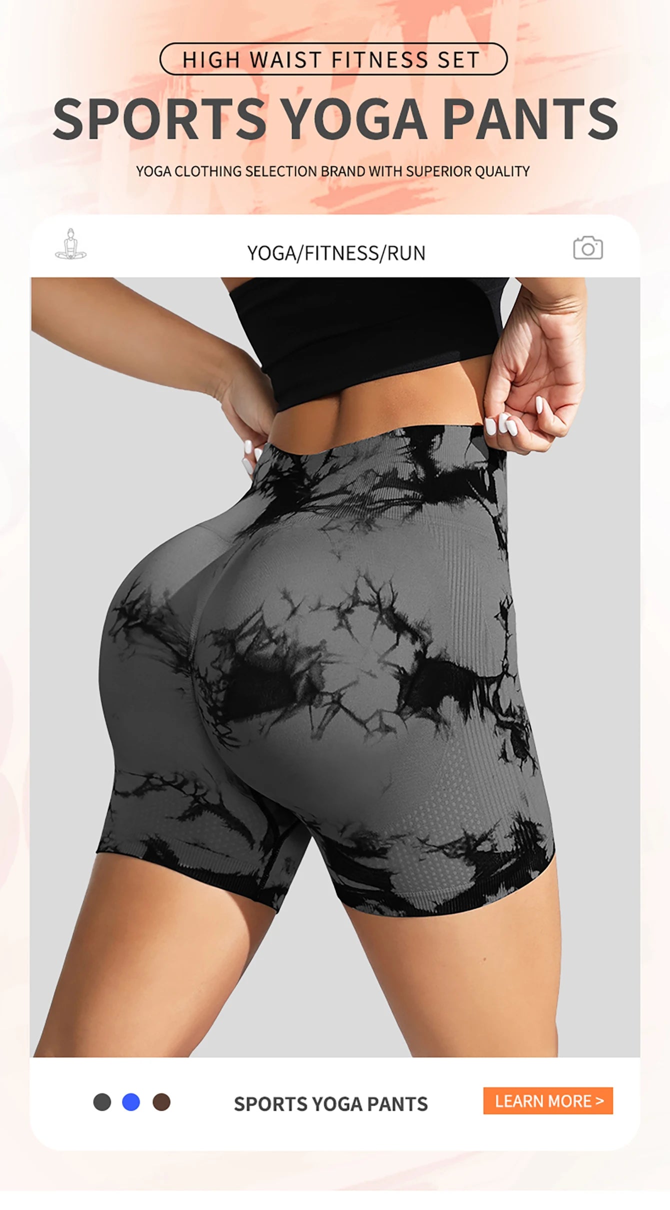 Tie Dye Seamless Leggings for Women High Waist Yoga Pants Scrunch Butt Lifting Elastic Tights Wide Waistband Sports Leggings