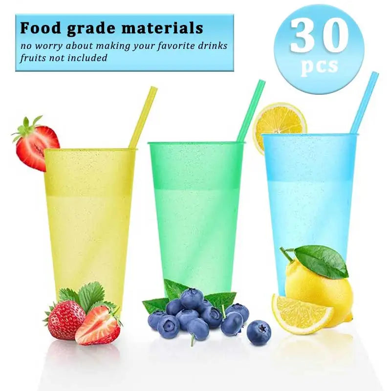 Cups withStrawsandwithStraw ReusableWaterBottle Iced CoffeeTravel Mug AdultsPlastic Cups forPartiesMixedcolor24oz