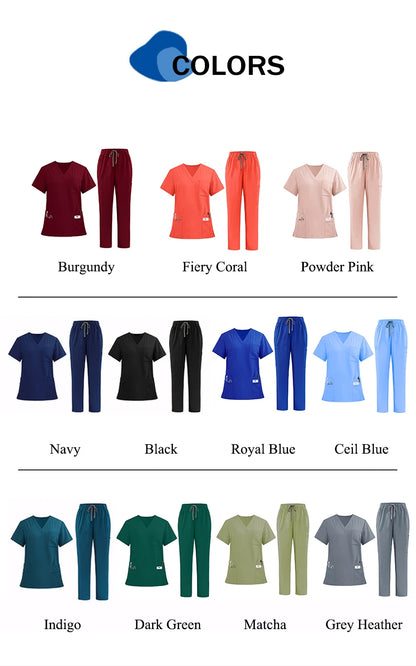 Doctor Nurse Scrub Set Hospital Uniforms Clinic Medical Surgeon Nursing Clothes Dental Pediatric Beauty Salon Work Suit S23