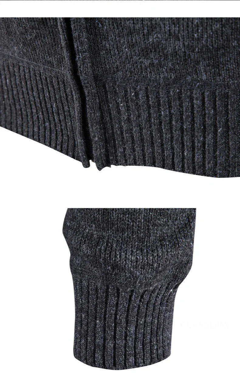 New Winter Men Cardigans Sweatercoats High Quality Male Thicker Warm Casual Cardigans Slim Fit Stand-up Collar Sweaters Size 3XL