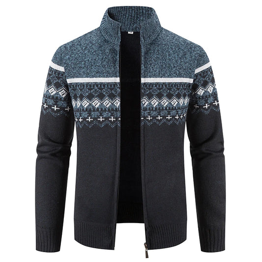 New Winter Men Cardigans Sweatercoats High Quality Male Thicker Warm Casual Cardigans Slim Fit Stand-up Collar Sweaters Size 3XL