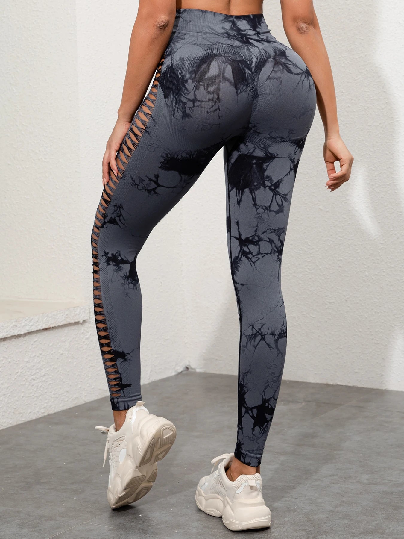 Butt Lifting Sexy Gym Leggings Women High Waist Seamless Tie Dye  Leggings Women Skinny Stretch Outdoors Hollow Out Pants