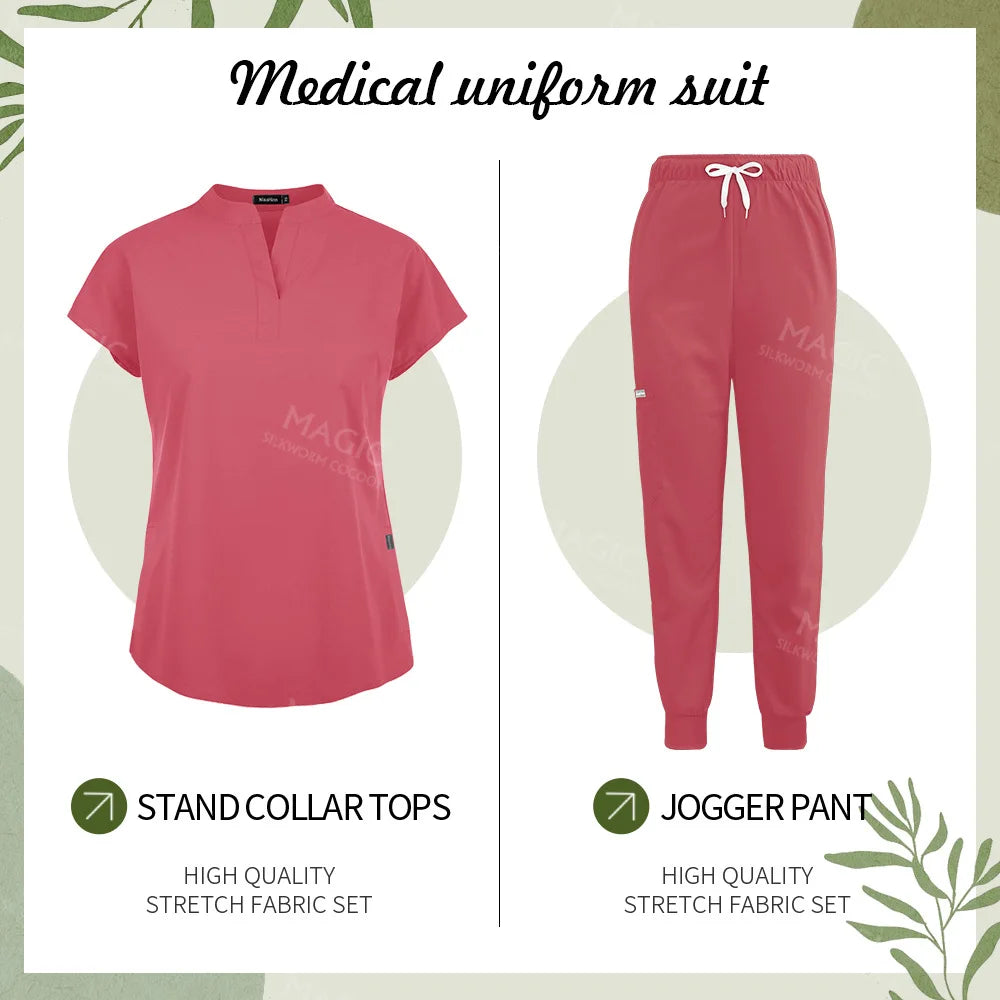 Scrubs Sets Pet Medical Uniforms Clothing Women Nurse Costume Spa Uniforms Surgery Suit Nurse Accessories Doctor Scrubs Workwear