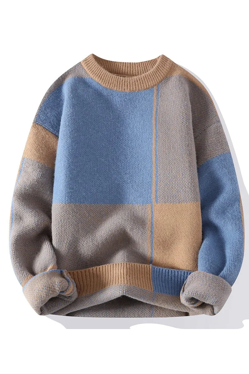 Winter Handsome Plaid Sweater Men Harajuku Mens Jumper Thick Warm Turtleneck Pullover Men High Quality Male Christmas Sweaters