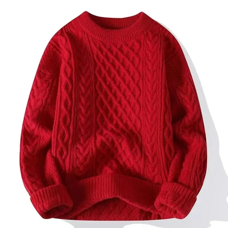 Winter Men's Sweater Men Clothing Striped Sweater Men Casual Streetwear Pullover O-Neck Sweaters Men