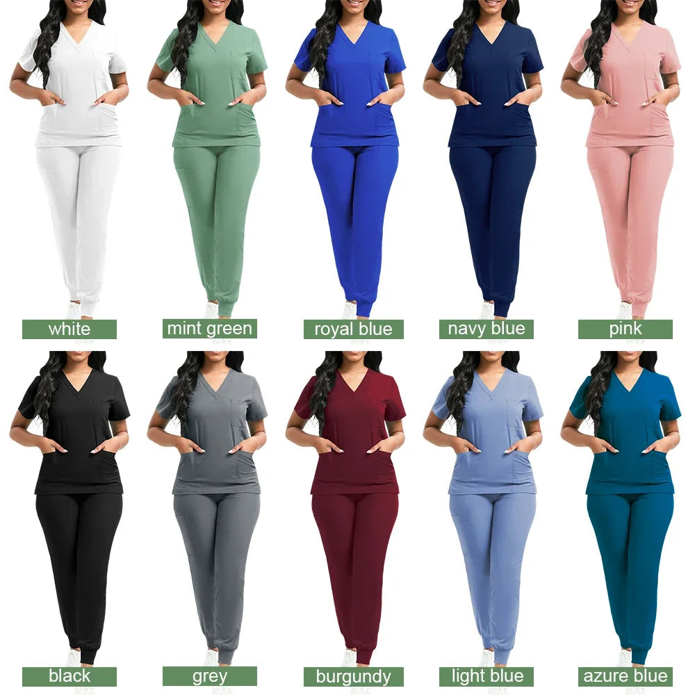 Multicolor Medical Uniforms Hospital Surgical Nurse Scrubs Set Unisex Nurses Accessories Dental Clinic Beauty Salon Workwear