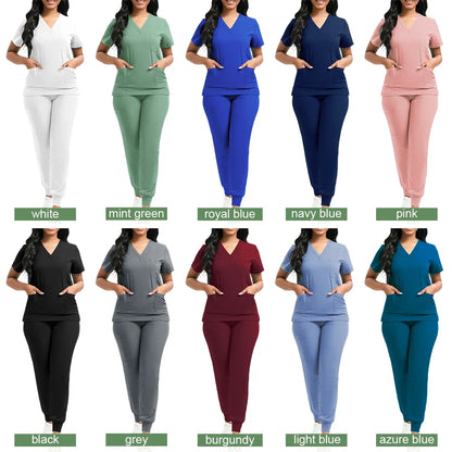 Multicolor Medical Uniforms Hospital Surgical Nurse Scrubs Set Unisex Nurses Accessories Dental Clinic Beauty Salon Workwear